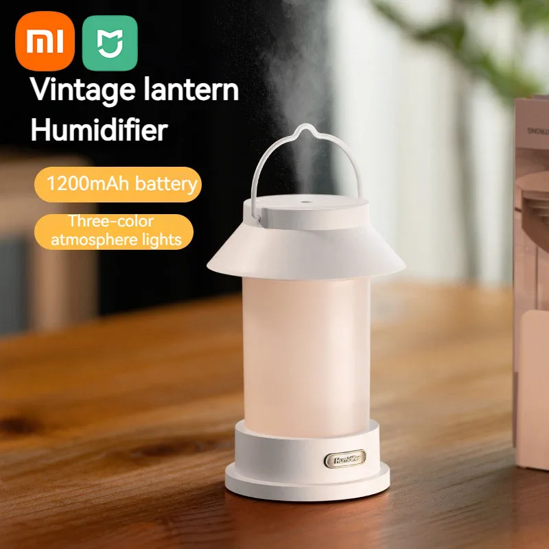 Xiaomi Mijia New Retro Humidifier Usb Charging Ambient Light Large Capacity air Humidifier Office Home Intelligent Protection 1pcs 2023 retro oil painting calendar acrylic light message board desktop usb charging yearly agenda night lamp note board gifts