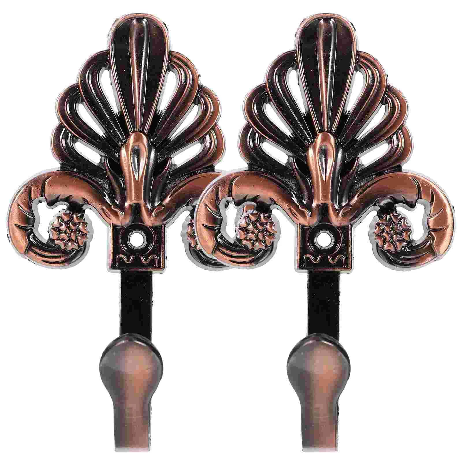 

2 Pcs Kitchen Hanging Hooks European Vintage Key For Wall Country Style Dorm Zinc Alloy Coat Hanger Purse