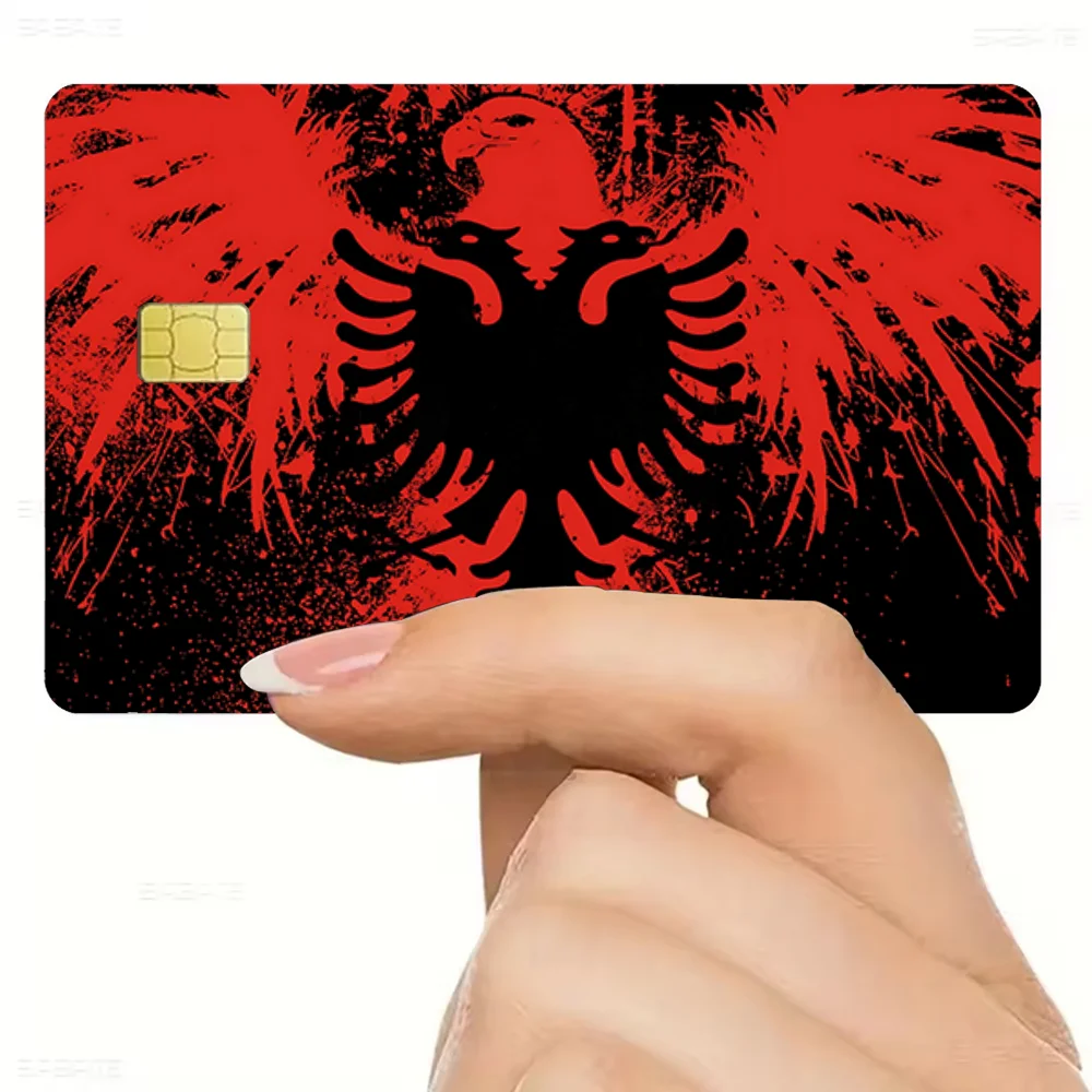 Bank Card Stickers Albania flag Stickers Credit Card Visa Debit Bank Charge Card Bus Metro Waterproof Sticker Decal Decoration