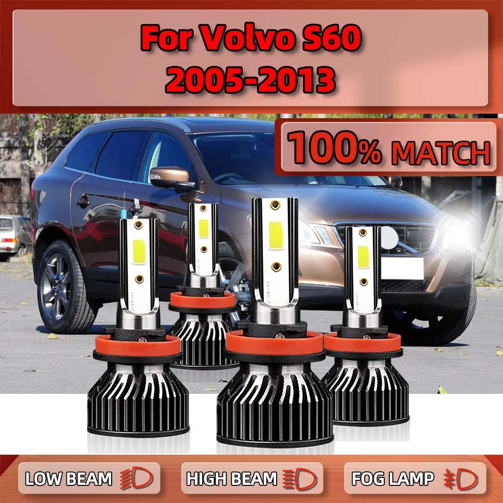 

240W Canbus LED Lights 40000LM H11 Car LED Headlight Bulbs With Fan 12V For Volvo S60 2005-2007 2008 2009 2010 2011 2012 2013