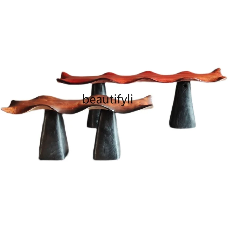 

Solid Wood Bench Bed End Stool Household Log Dining Stool