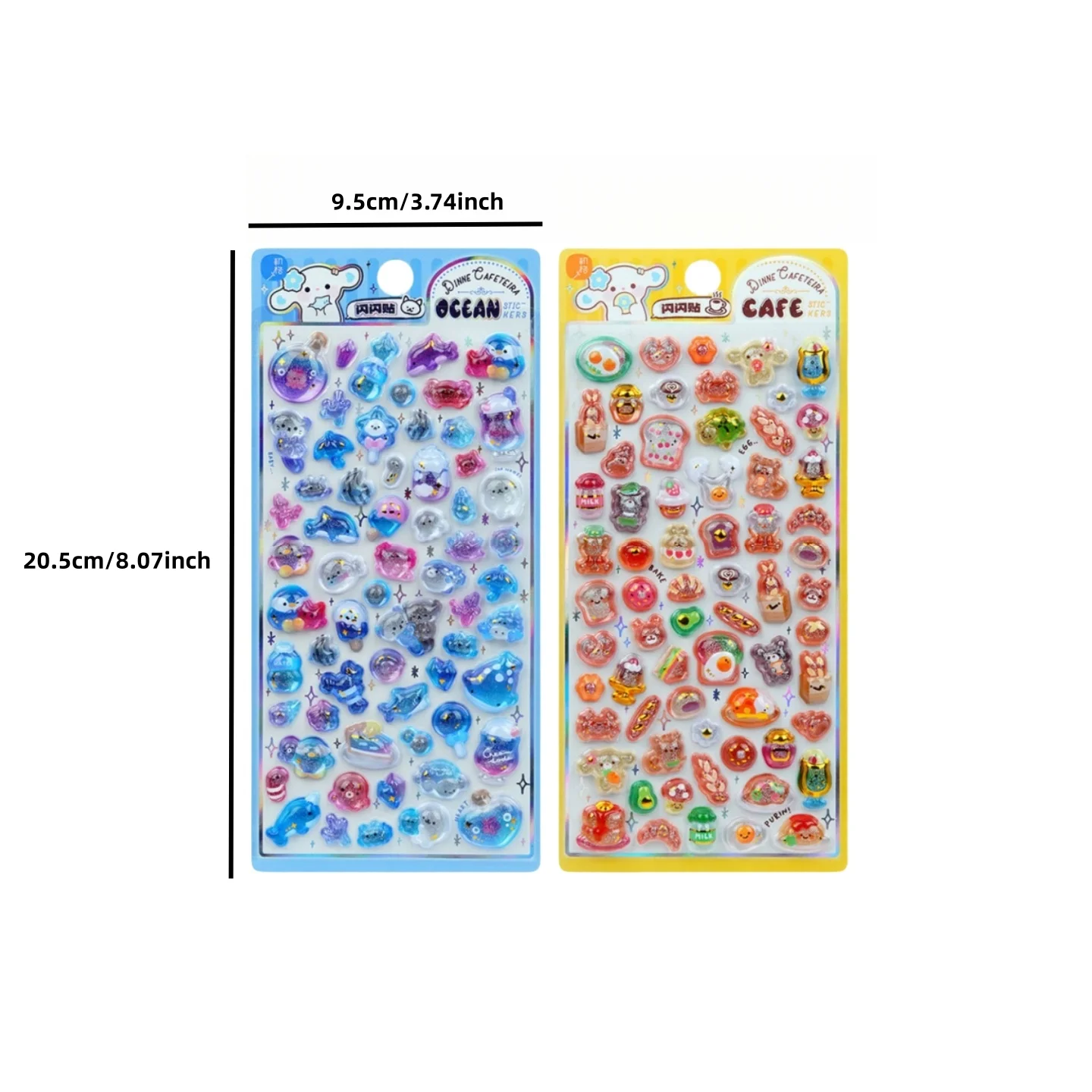1 pc/4 pcs Japanese Food Cafe Drop 3D Relief Stickers Journaling DIY Diary Cute Stationery Sticker Decor School Supplies