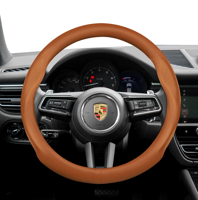 Für Porsche Lenkradbezug, ultradünn, Mikrofaser-Leder, atmungsaktiv, Cayenne Macan, Panamera, Taycan 718 911 – Detail 14