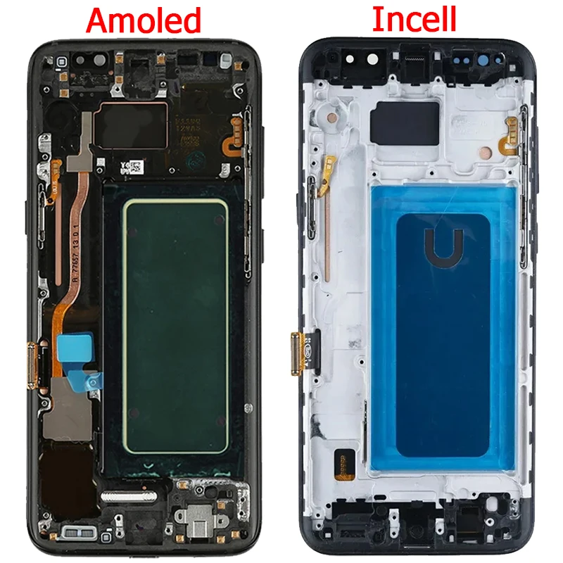 Super Amoled S8 LCD For Samsung S8 Plus LCD With Frame S8+ SM-G950F G955F Touch Screen Display Parts