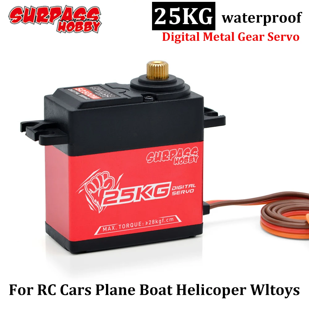 SURPASS HOBBY 25kg 2PCS Waterproof Digital Servos Metal Gear Pinion