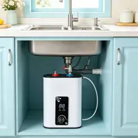 Chauffe-eau électrique instantané compact 8L 1500W IPX4 avec prise UE, pour installation sous évier domestique 3