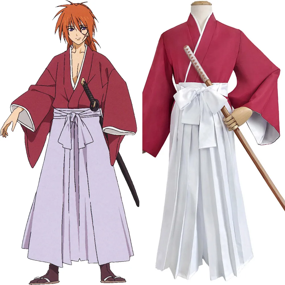 Rurouni Kenshin Himura Kenshin Red film Kimono Cosplay Costume - AliExpress