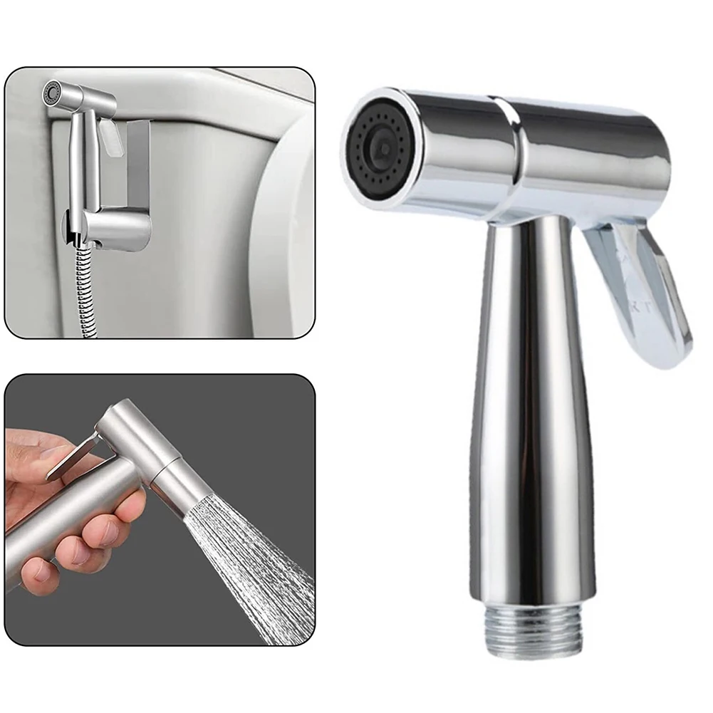 Handheld Toilet Faucet Sprayer Held Stainless Steel Sprayer Gun Hand Bidet Spray Bathroom Self