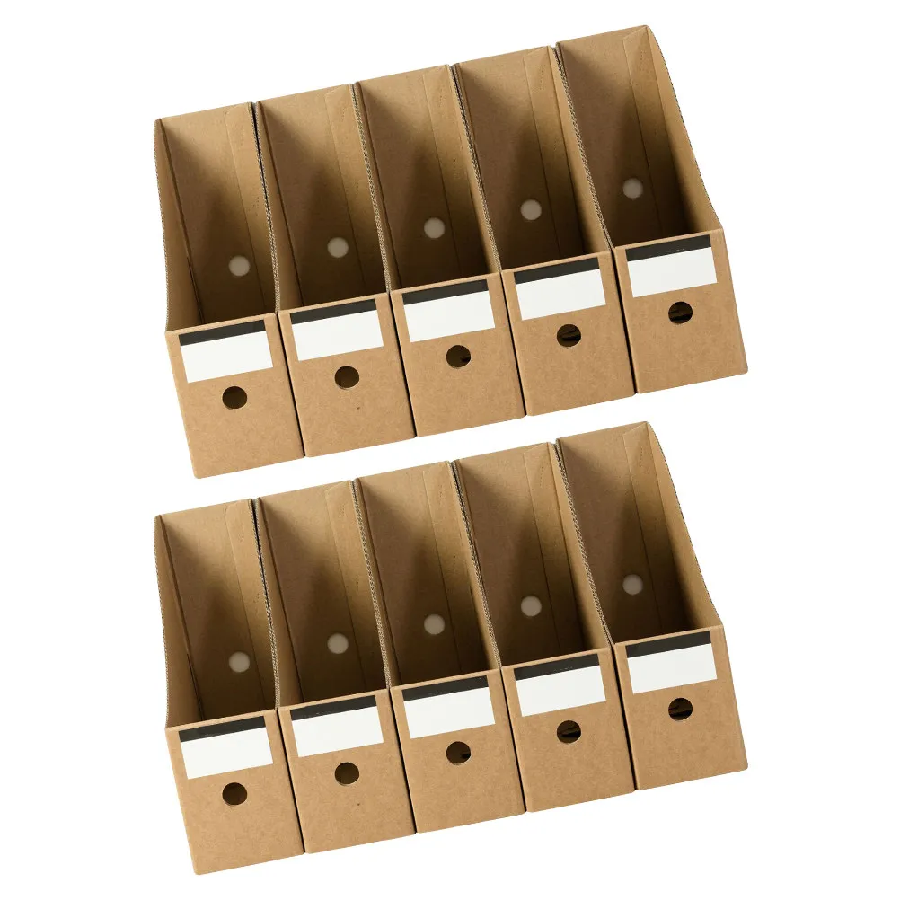 10Pcs 파일 정리함 데스크탑 보관함 사무실 파일 홀더 다목적 문서 잡지 보관함 환경 친화적인 크래프트