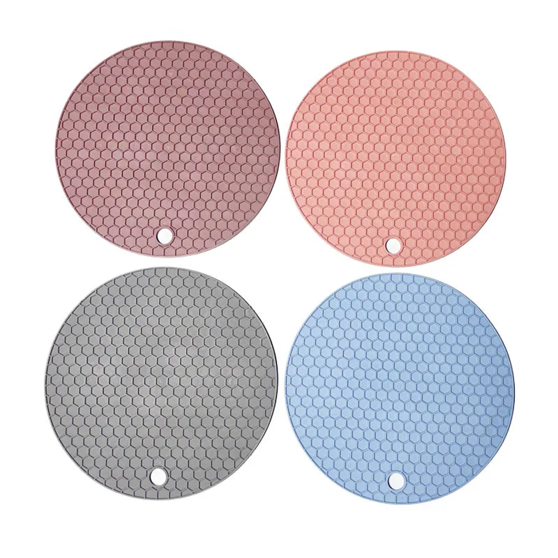 Description Picture 2 of item17/14cm Round Silicone Table Mat Extra Thick Placemat Open Cans Honeycomb Hot Pad Coffee Cup Coaster Creative Kitchen Pot Holder