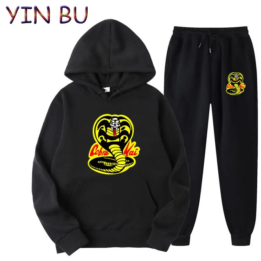 Cobra Kai Men's Spring Autumn Oversized Hoodies Sweatshirt Tracksuit Men's Sets Clothes+Trousers Pants Suits Man Clothing Hoodie
