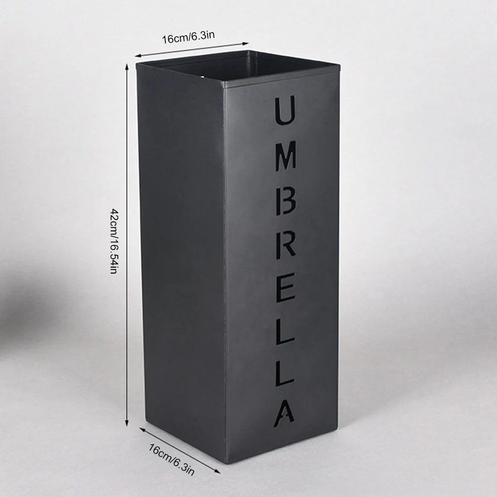 Metal Square Umbrella Holder Bin Free Standing Umbrella Walking Sticks Holder Multipurpose for Hallway Entryway Home Hotel