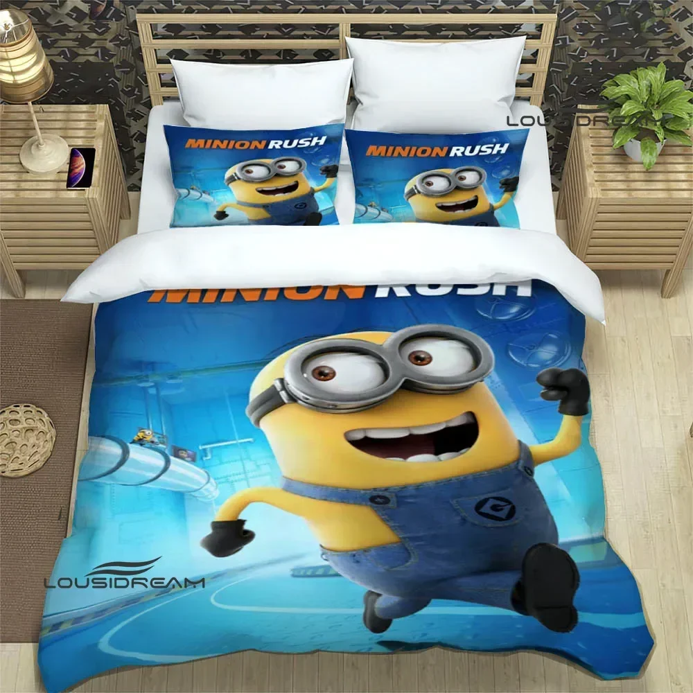 3D Cartoon M-Minions printed Bedding Sets exquisite bed supplies set duvet cover comforter set bedding set luxury Birthday Gift 6