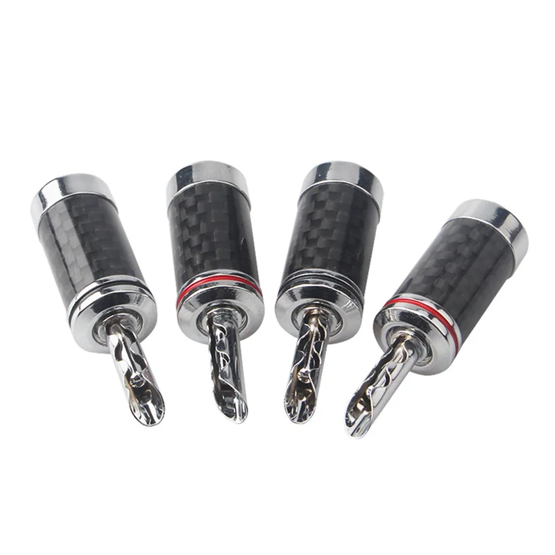 A70F-40Pcs 바나나 플러그 하이 엔드 HIFI DIY 탄소 섬유 구리 도금 로듐 전기 오디오 잭 바나나 커넥터 플러그