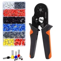 Hexagonal Self-Adjustable Ratchet Ferrule Crimping Tool Kit 23-10AWG 0.25-6mm² Crimper Kit with 400-2000pcs Wire Terminals