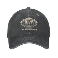 Classic Unisex Cotton Retro Birthday Legend Since 1975 All Original Part Baseball Cap Adult Adjustable Chad Hat Men Women Hip Ho 1