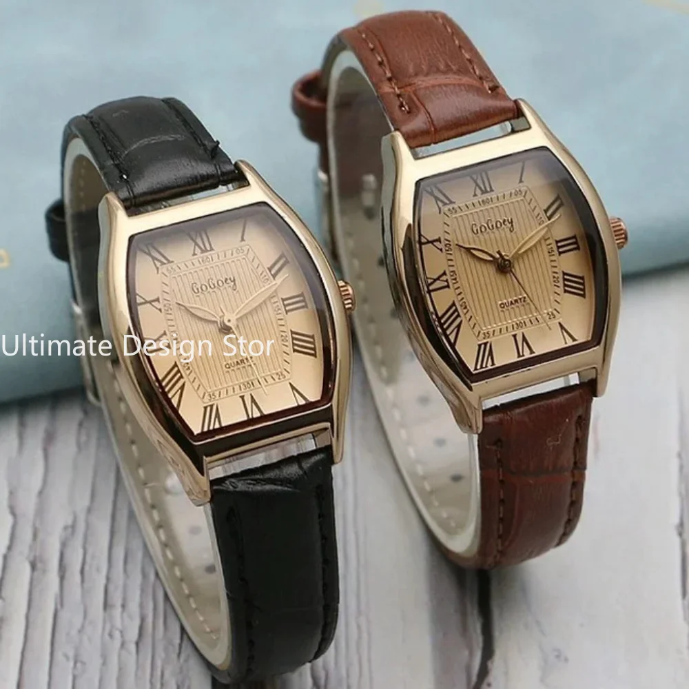 Watch for Women Small Ladies Wristwatches Brown Retro Vintage Leather Bracelet Watch Black Quartz Wristwatches Reloj Mujer women watches