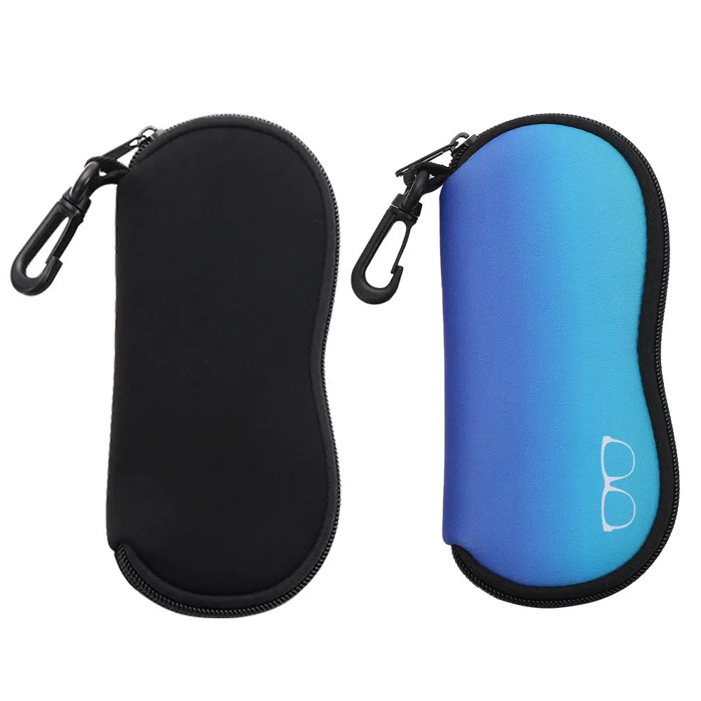 

Ultra-Light Portable Neoprene Zipper with Carabiner Glasses Case Sunglasses Case Zipper Eyeglass Pouch