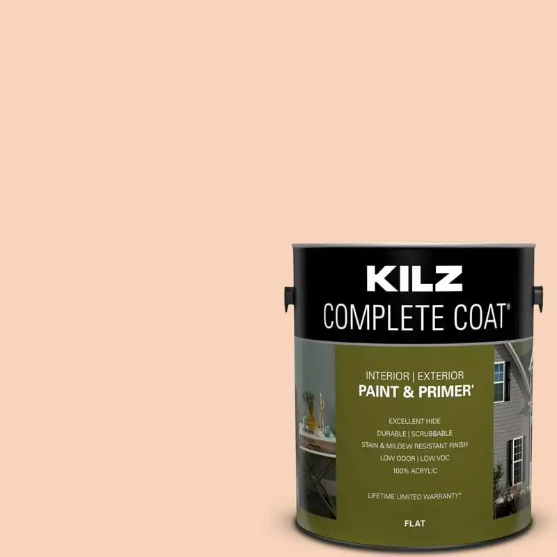 

Coat Paint & Primer, Interior/Exterior, Flat, Tea Room, 1 Gallon