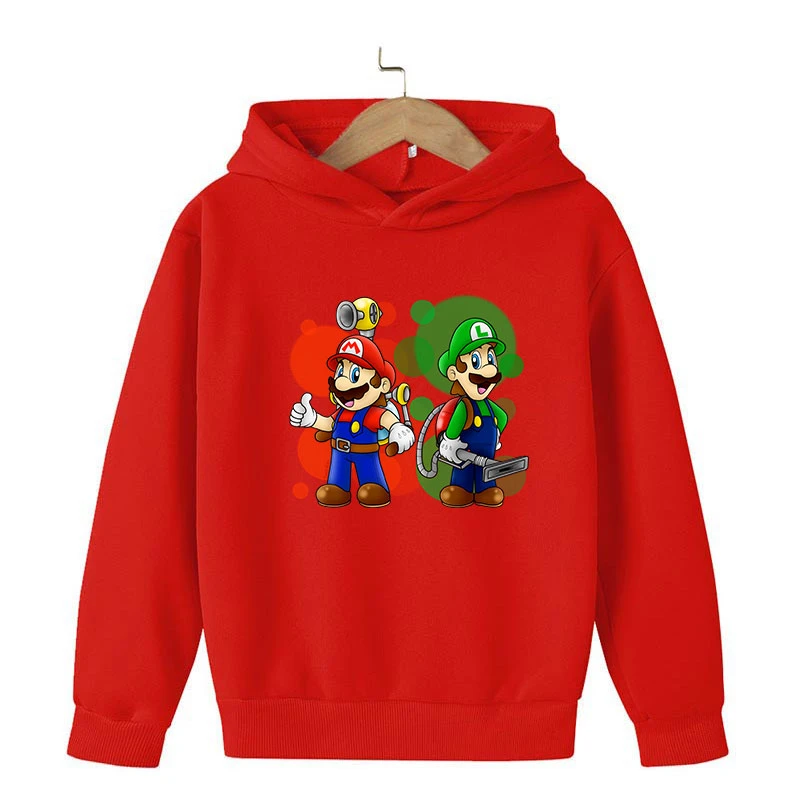 Anime Mario Bros Sudadera con estampado de Super Mario para niños, suéter de algodón capucha de dibujos animados, informal, otoño| Sudaderas con capucha y sudaderas| - AliExpress