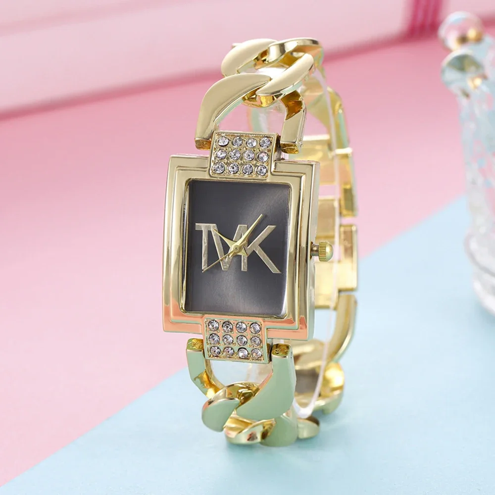 MAYZHISU Women's Wristwatch Creative Square Diamond Women Quartz Watches Light-Luxury Ladies Female Bracelet Watch Clock Gifts