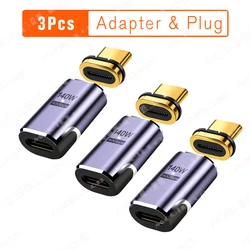 Premium Magnetic USB - C to Type - C Adapter - 140W Fast Charging & High - Speed Data Transfer (Model A 3Pcs Adapter)