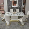 Marble Square Dining Table Set 4 Chairs and 6 Chairs,modern Luxury Gold with 6 Seater Restaurant Dining Room Furniture 3 Marble Square Dining Table Set 4 Chairs and 6 Chairs,modern Luxury Gold with 6 Seater Restaurant Dining Room Furniture 3