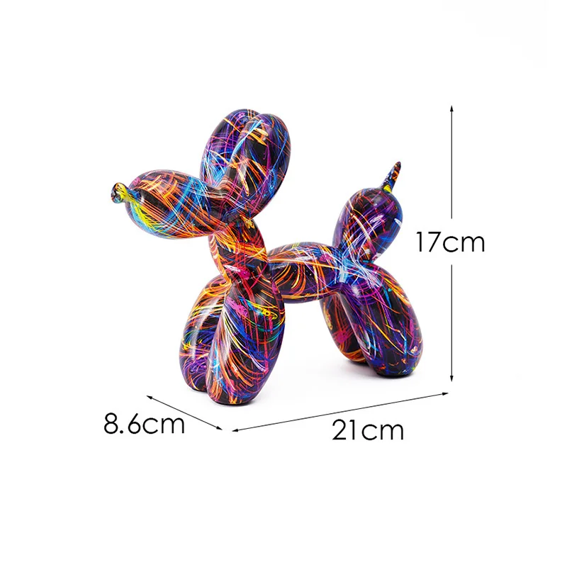 Resin Graffiti Balloon Dog Statue for Interior Decoration Home Decorations Resin Balloon Dog Room Art Statue Craft Decorations