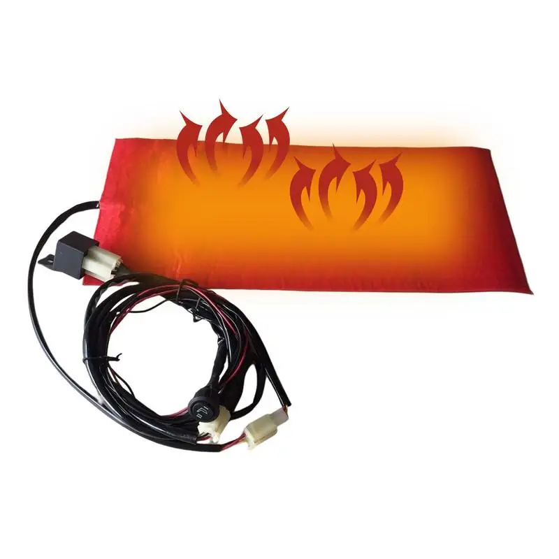 MotorcycleSeatHeaterWarmWinterThermalSeatCoverCarbonFiberSeat