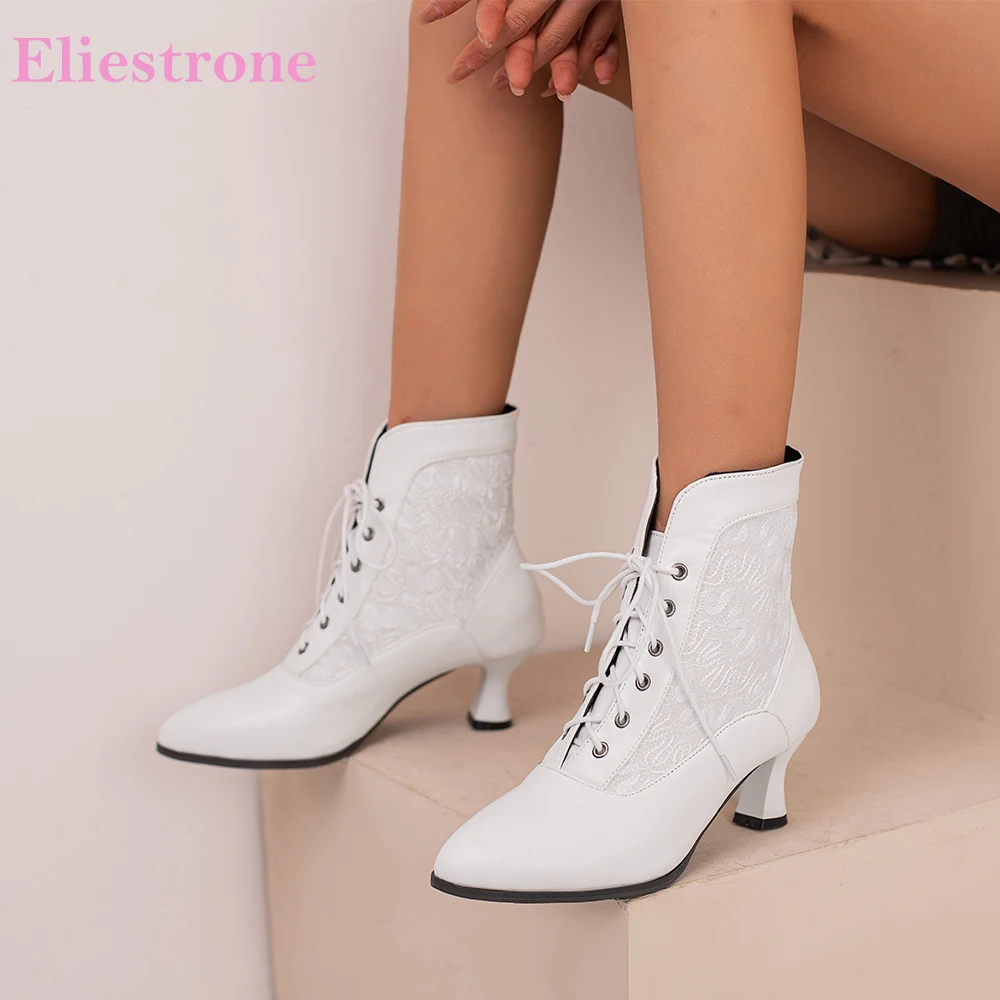 

2023 New Comfortable White Brown Women Ankle Boots Fashion High Heel Lady Nude Shoes Plus Big Small Size 32 12 43 46 48