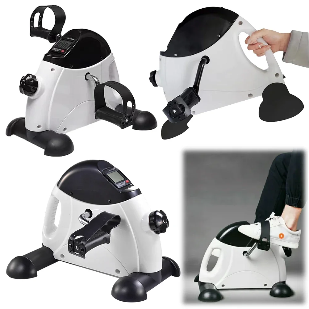 Mini Exercise Bike Arm and Leg Trainer Portable Pedal Trainer Anti Slip Foot Pedal Exercise Machine LED Display for Home Office