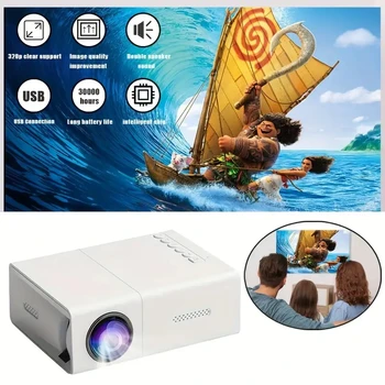 M100 HD Mini Projector Suitable Home Theater Outdoor Camp Compatible HD TV USB SD Stand Christmas Halloween Thanksgiving Gifts 4