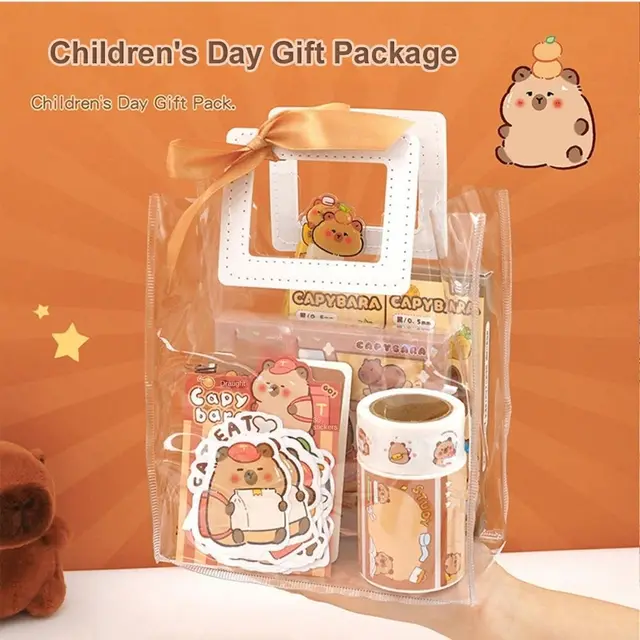 Pinkgarden Cadeaux Capybara Pour Filles 5-12 Ans, Peluche Avec Agenda Verrouillable, Stylo à Bille, Porte-clés, Autocollants, Set Capybara Mignon Pour L'anniversaire Ou Noël Des Enfants