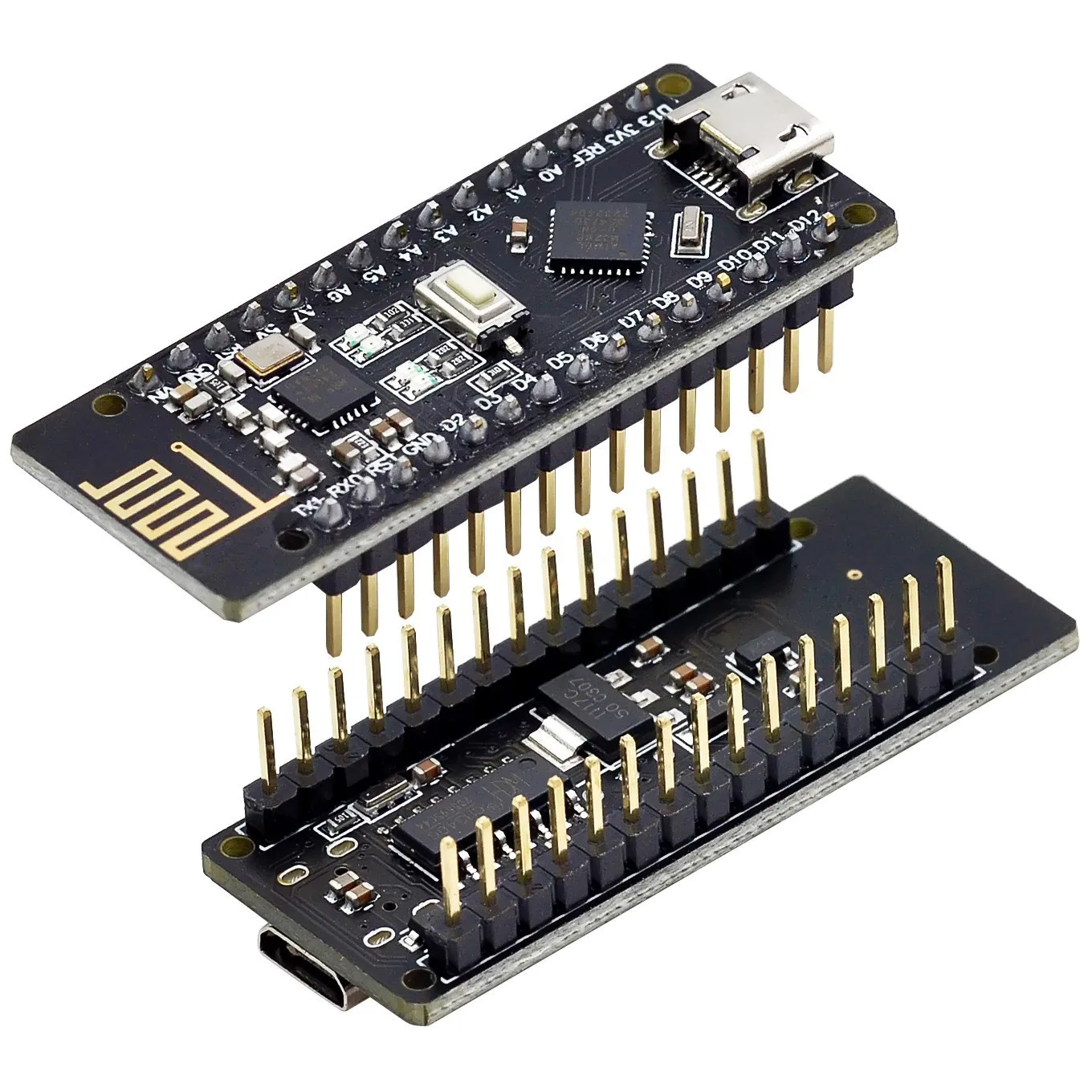 Enhanced Wireless Microcontroller Development Board with Micro USB - Features ATmega328P, 5V 16M, and Integrated 2.4G NRF24L01+