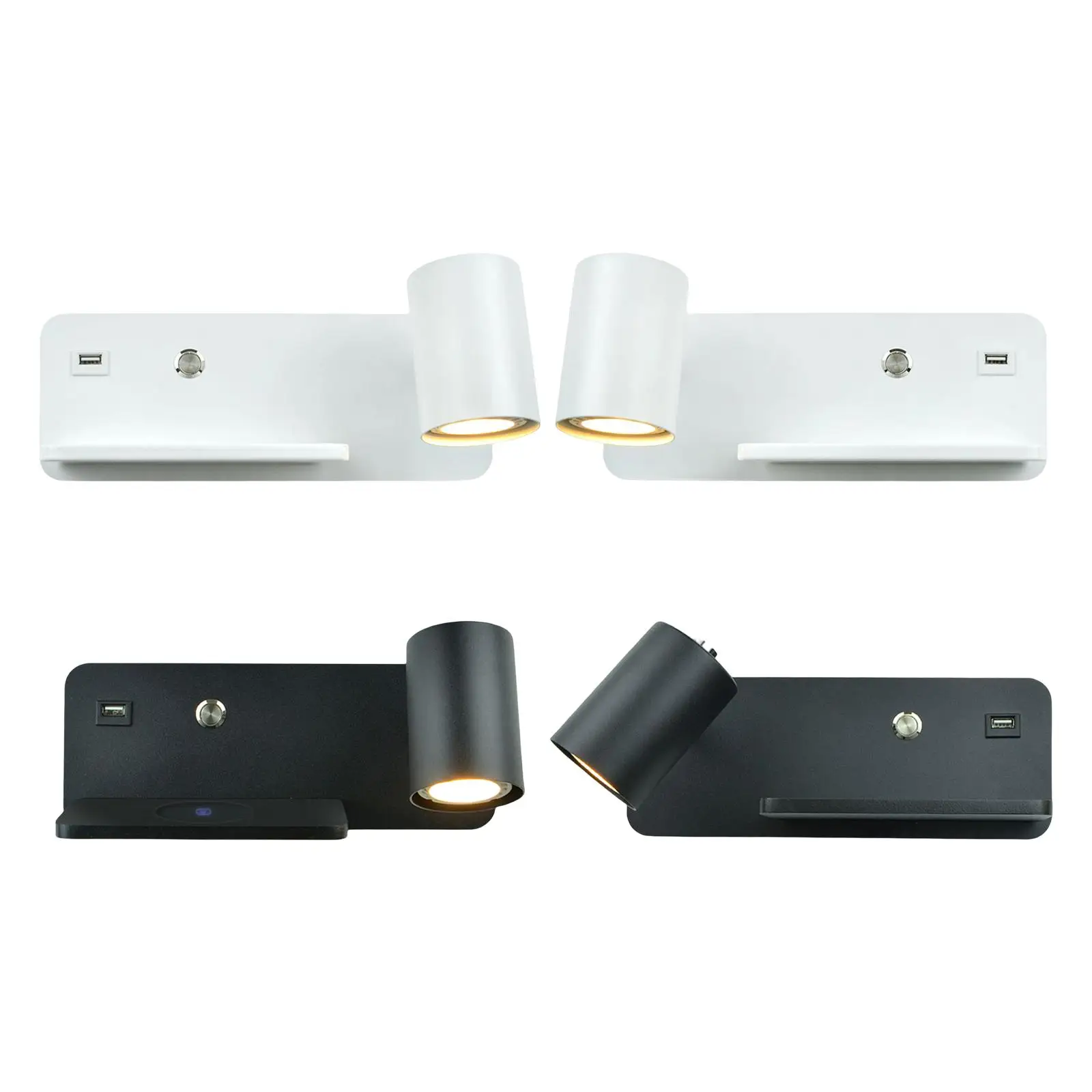 

Светильник с USB-портом, Беспроводная зарядка в помещении, регулируемая