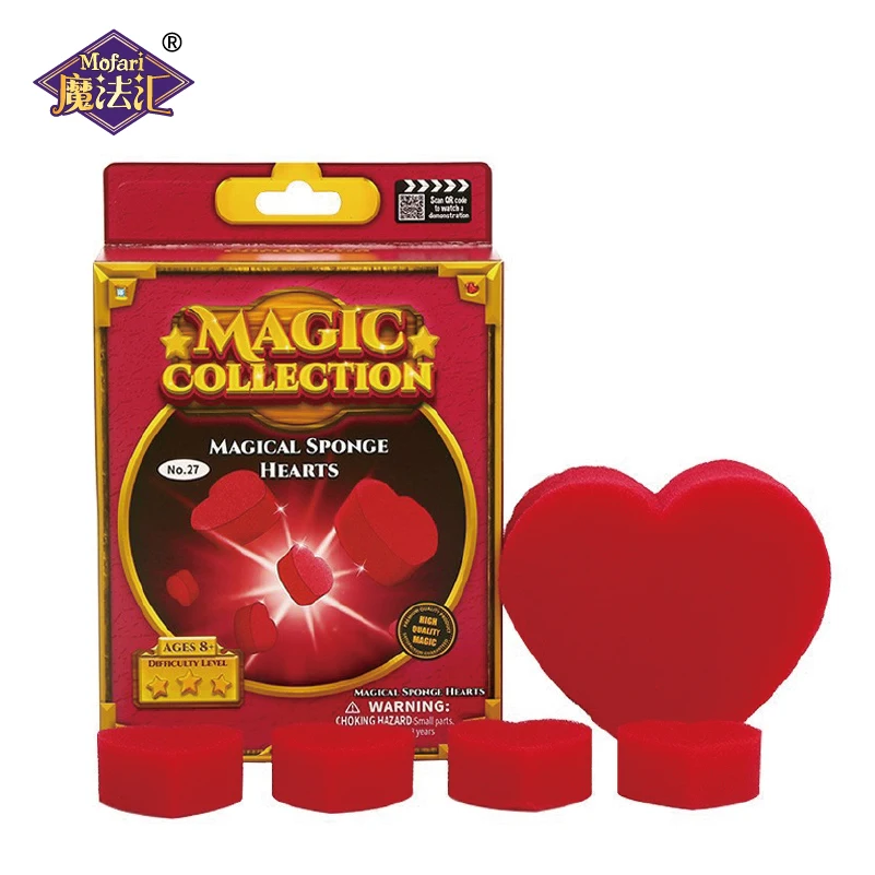 

MOFAHUI Magic Trick Sponge Hearts Magic Tricks Close-Up Stage Magic Props Magic Accessories Child Toys