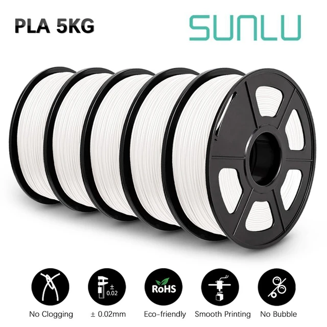 SUNLU 1KG PETG 3D Printer Filament 1.75mm ±0.02mm1KG/2.2LBS 3D Material PETG  For 3D PrinterHigh transparency and good gloss