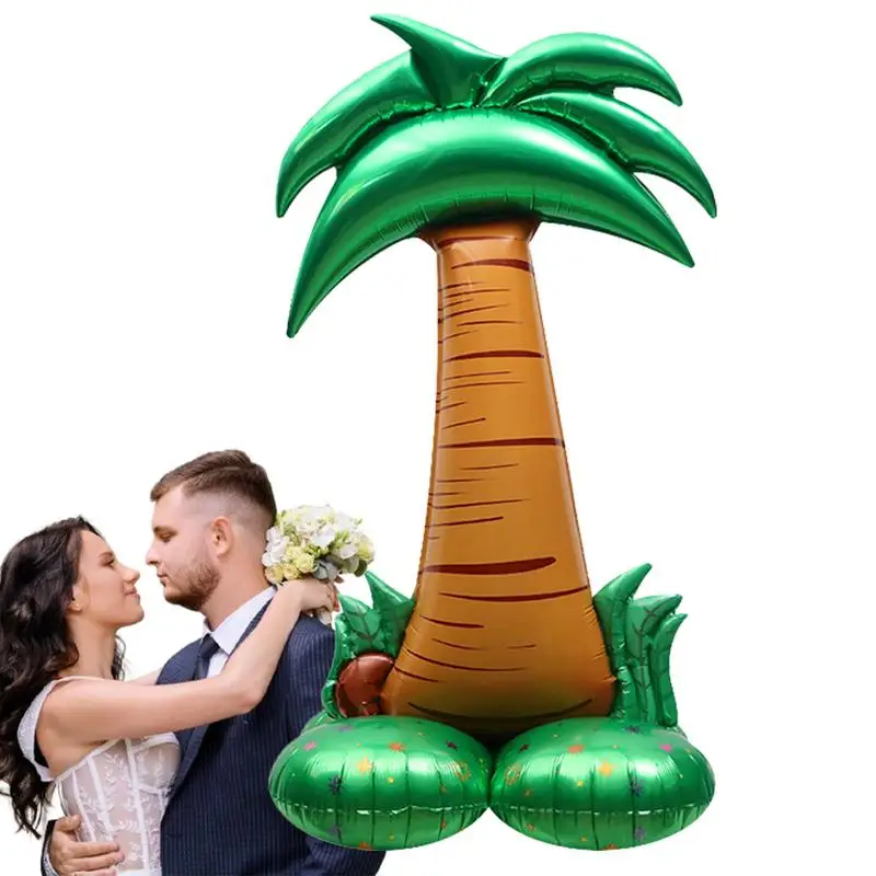 Palme Tropicali 3D In Piedi A Forma Di Albero Di Cocco Pellicola Di Alluminio Palloncino Oversize Albero Di Cocco Gonfiabile Decorazione Del Partito A