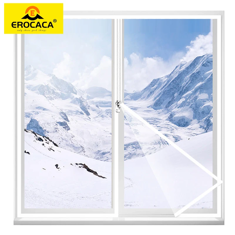 

EROCACA Zipper Window Heat Insulation film Warm film in winter Self-Adhesive mucosa protective transparent Soft film For window