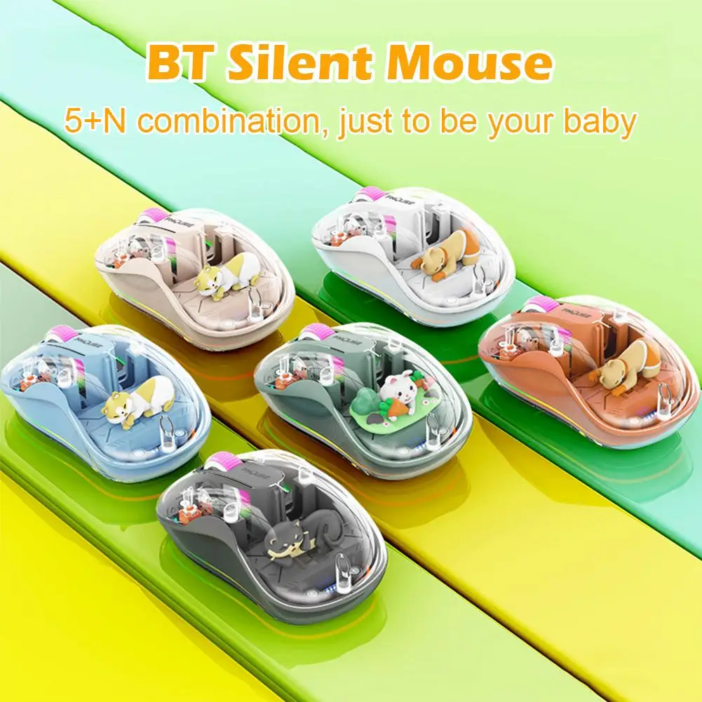 Wireless Rechargeable Mouse with Power Display for Laptop and Tablet