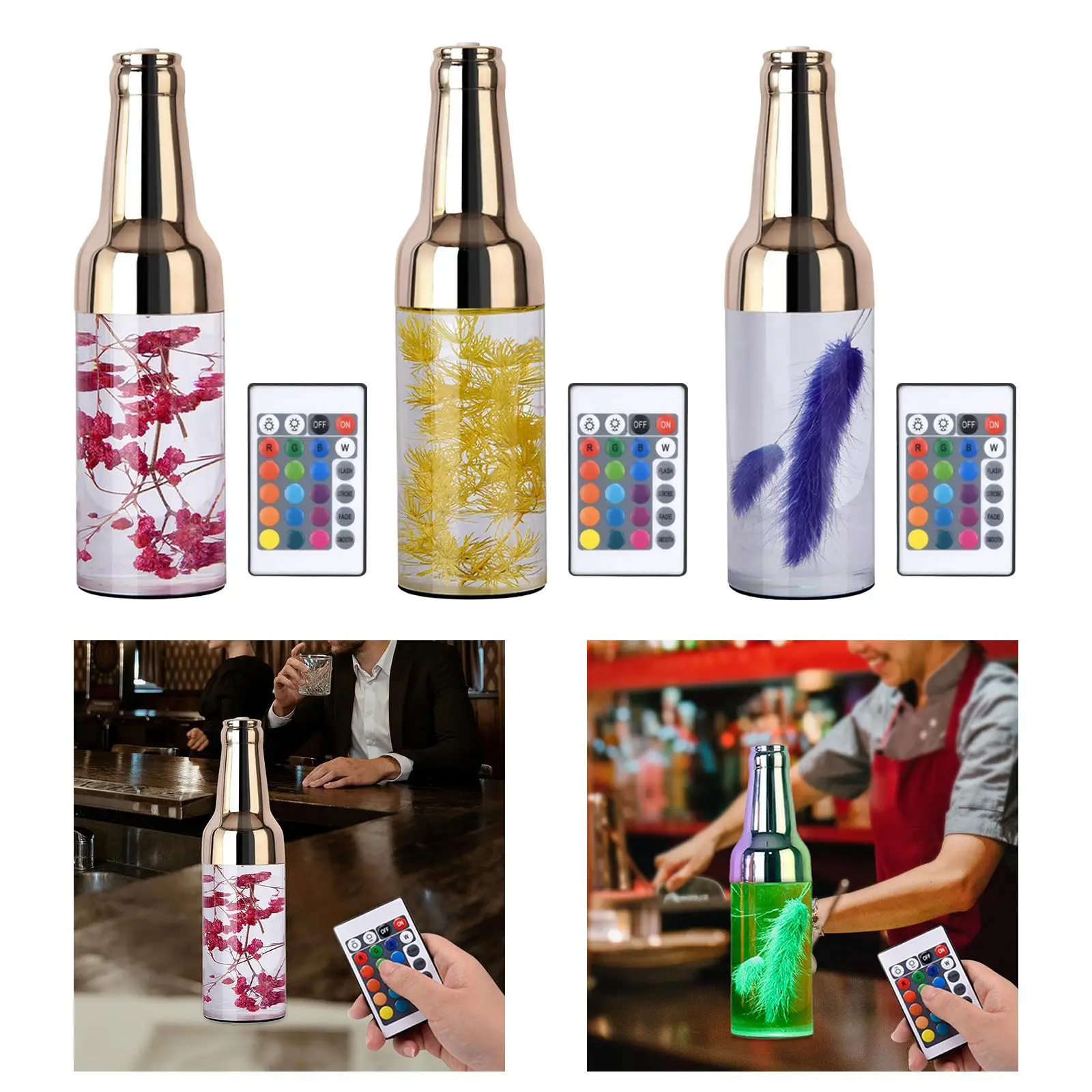 

Светодиодный светильник с дистанционным управлением, настольный перезаряжаемый RGB светильник в виде бутылки, для подарка, для прихожей, спальни, лестницы, углов