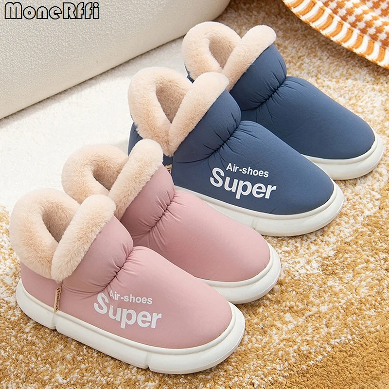 Winter Home Slippers Men Plush Shoes Women Boots Unisex Thick Platform Footwear Warm Boots Non-Slip Slipper Man Outdoor Sneakers