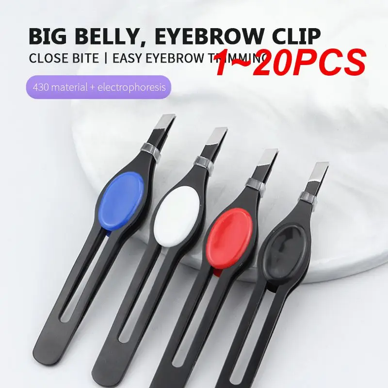 1~20PCS Professional Stainless Steel Eyebrow Tweezer Hair Beauty Fine Hairs Puller Slanted Eye Brow Clips Removal Makeup Tool eyebrow tweezers