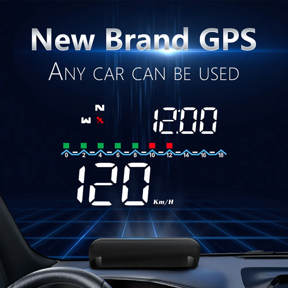 Car Hud Head-up Display Gps System Hd Windshield Projector Speedometer  Electronic Voltage Display Auto Accessories