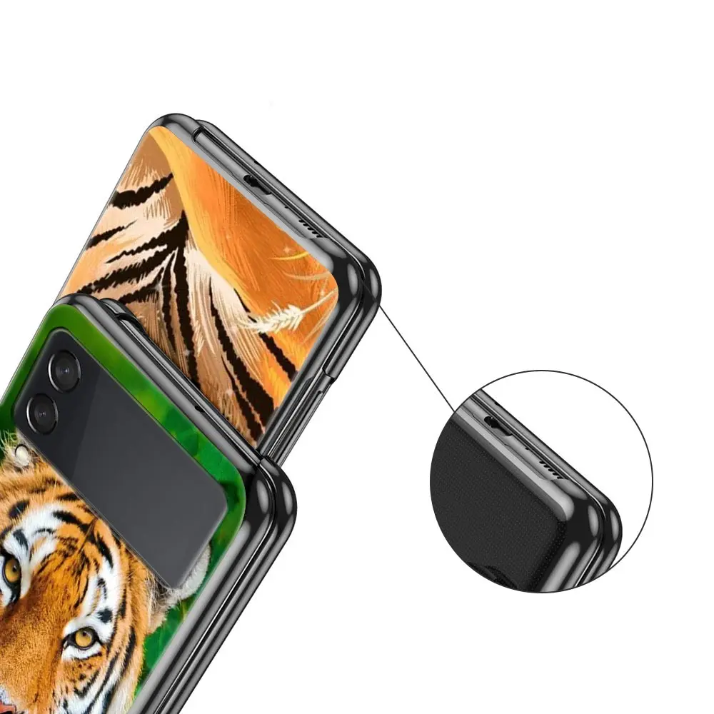 Exotic Tiger & Lion Leopard Pattern Folding Phone Case - Hard Protective Bumper Cover