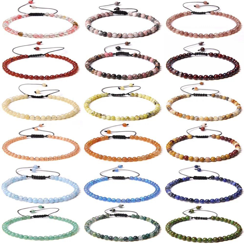 Bohe bracciale di cristallo di pietra preziosa colorato irregolare Charm intrecc