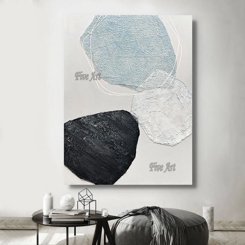 

Толстая акриловая простая каменная современная абстрактная картина маслом на холсте картины ручной работы для гостиной домашний интерьер Декор без рамки