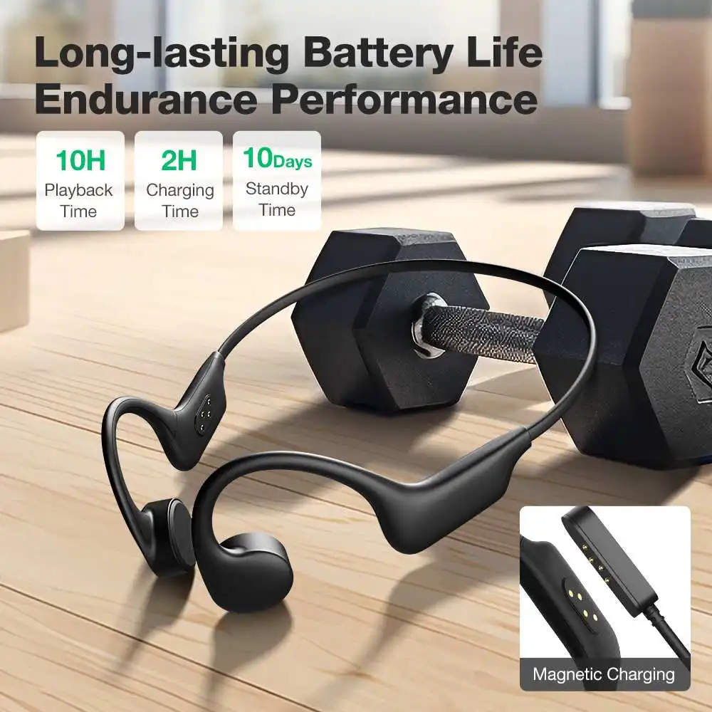 BlitzWolf BW-BTS8 bluetooth Earbuds Bone Conduction Earphone Built-in 32GB Memory IPX8 Waterproof Low Latency Sport Headphone