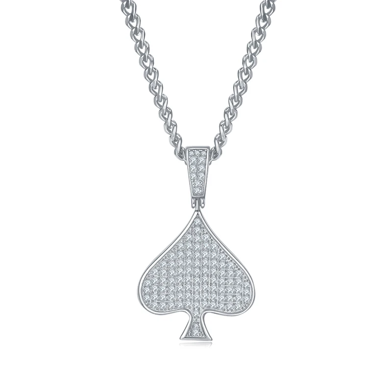 

SGARIT Jewellery Spade Pendant S925 Silver 0.78CT VVS1D Moissanite Pendant Hip Hop Jewelry Iced Out Diamond Pendant