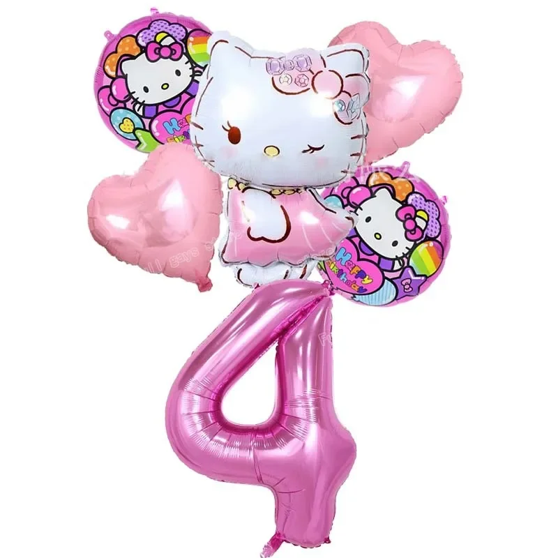 Suministros de decoración para fiestas de Hello Kitty, vajilla, accesorios, telón de fondo para cumpleaños, decoración navideña, baby shower, pancarta de bricolaje, vasos de papel